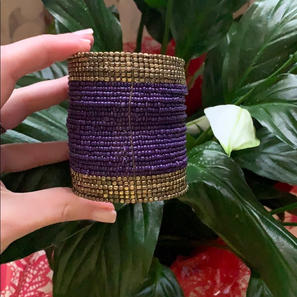Purple beaded bracelet - Picture 2 of 4